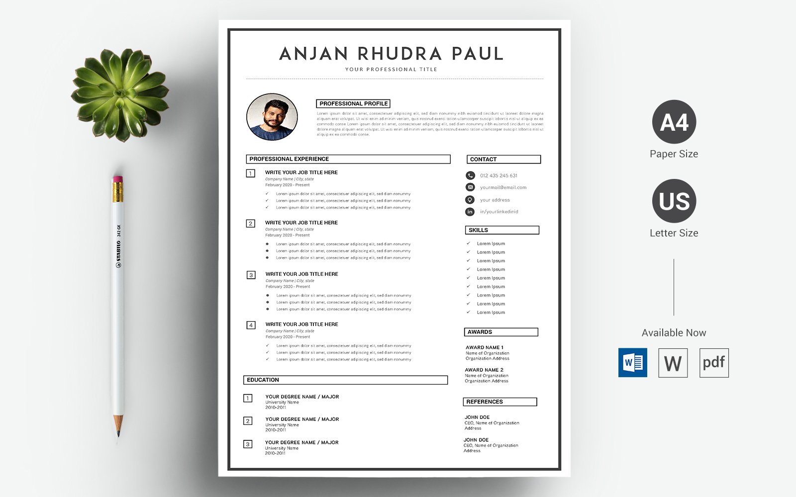 Template #143989 Black Resume Webdesign Template - Logo template Preview