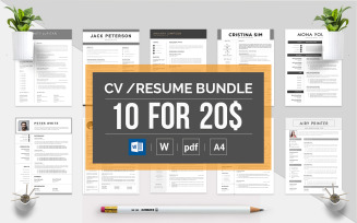 Best Selling Bundle: 10 CV & Resume Template