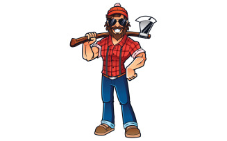 Lumberjack on White - Illustration