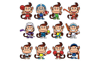 Monkey Sports Set - Illustration