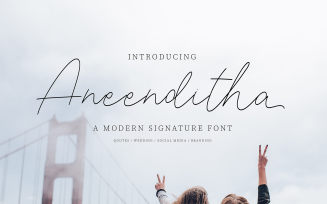 Aneenditha | A Modern Signature Font