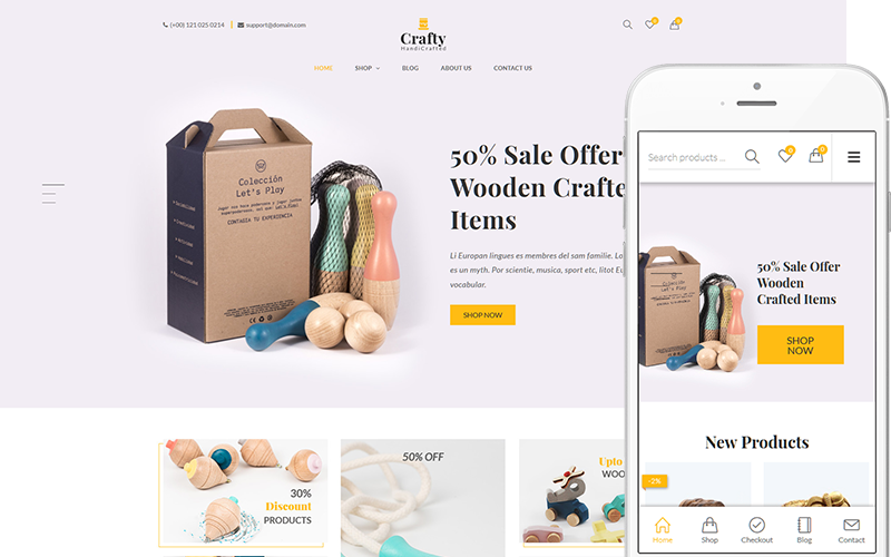 "Crafty - A Clean, Minimalist" thème WooCommerce adaptatif #144041