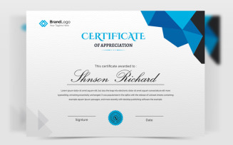 Cyan Achievement Certificate Template