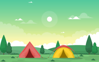 Camping Summer Adventure - Illustration