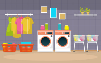 Clothes Laundry Machine - Illustration