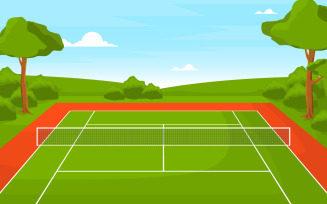 Outdoor Tennis Game - Illustration