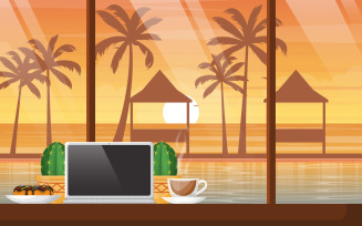 Teatime Bali Beach - Illustration