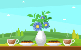 Outdoor Tea Table - Illustration