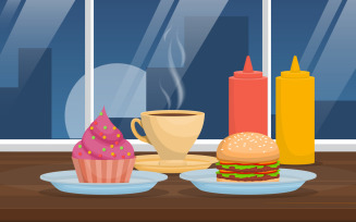 Snack on Table Restaurant - Illustration