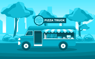 Fast Pizza Truck - Illustration