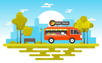 Fruit Food Truck - Illustration