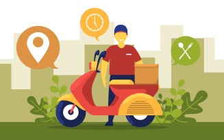 Motorcycle Delivery Service - Illustration