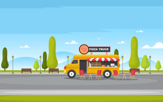 Pizza Truck Food - Illustration