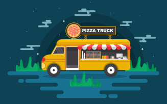 Pizza Truck Shop - Illustration