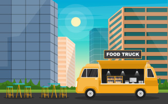 Truck Van Food - Illustration