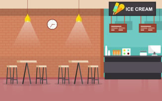 Cafeteria Food Court - Illustration