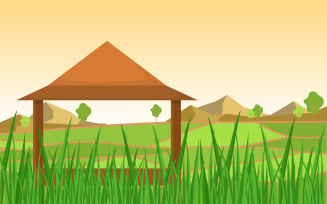 Rice Field Hut - Illustration