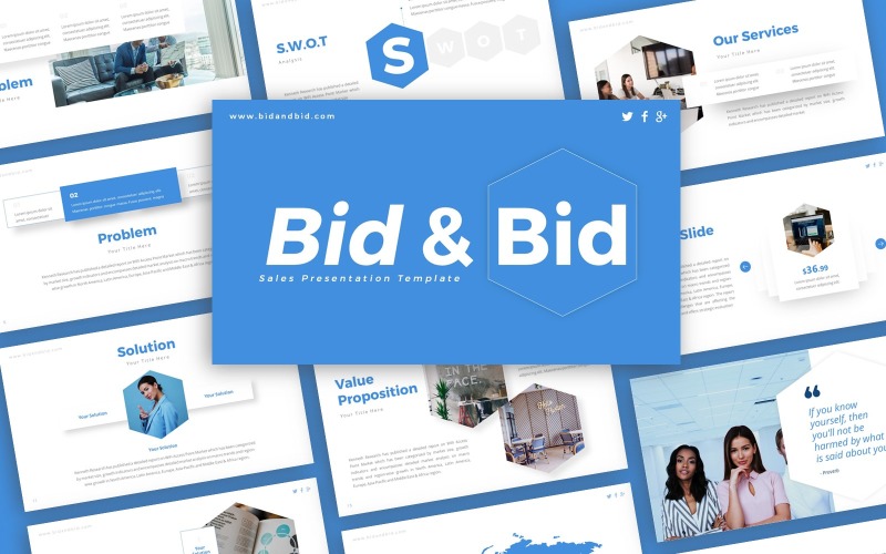 Bid and Bid Sales Presentation PowerPoint template PowerPoint Template