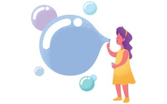Blowing Bubbles with Copyspace - Illustration