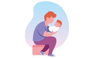 Dad and Baby - Illustration