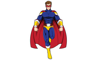 Superhero Mascot Flying - Illustration