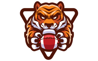 Tiger American Football Mascot - Illustration