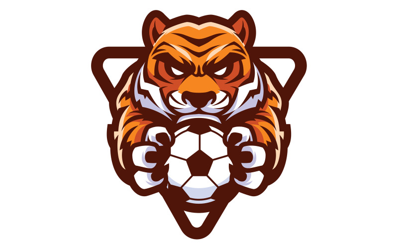 Tiger Football Soccer Mascot - Illustration