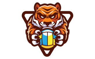 Tiger Volleyball Mascot - Illustration