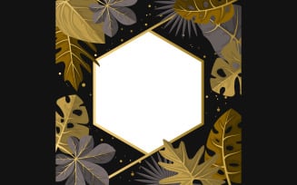 Golden Polygon Frame - Illustration
