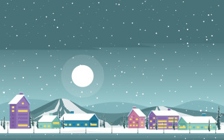 Snow Pine Snowfall - Illustration