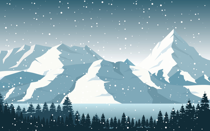 Winter Pine Mountain - Illustration