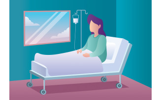 Woman in Hospital - Illustration