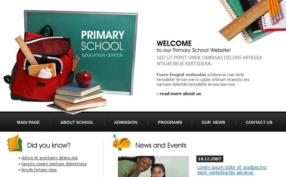 presentation primary school website