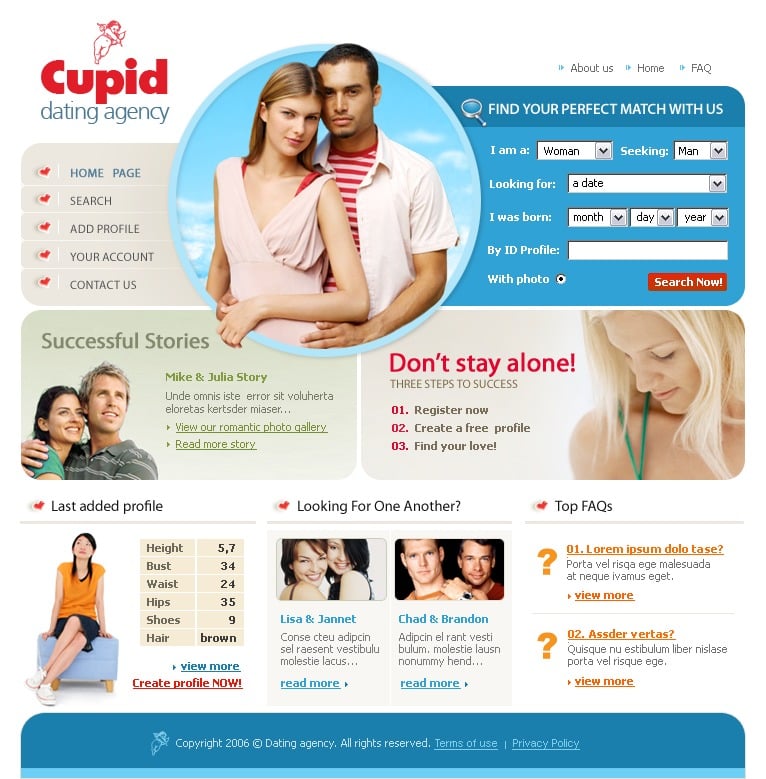 dating website template