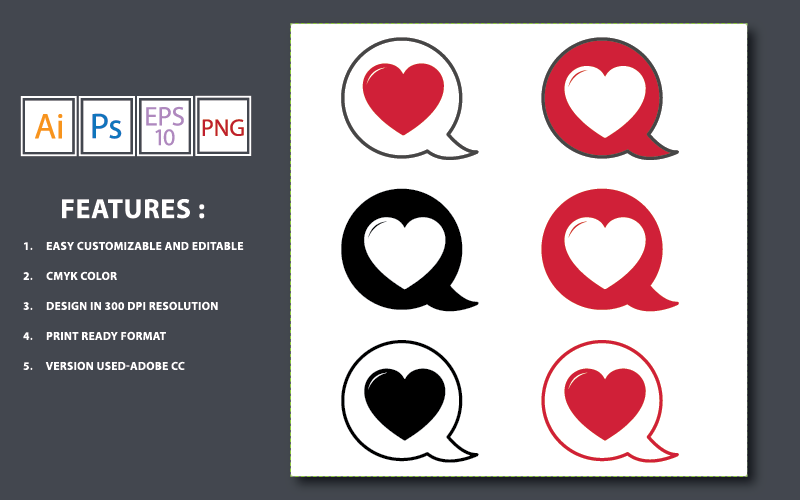 Kit Graphique #145015 Illustration Heart Divers Modles Web - Logo template Preview