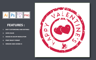 Happy Valentine Stamps Vector - Illustration