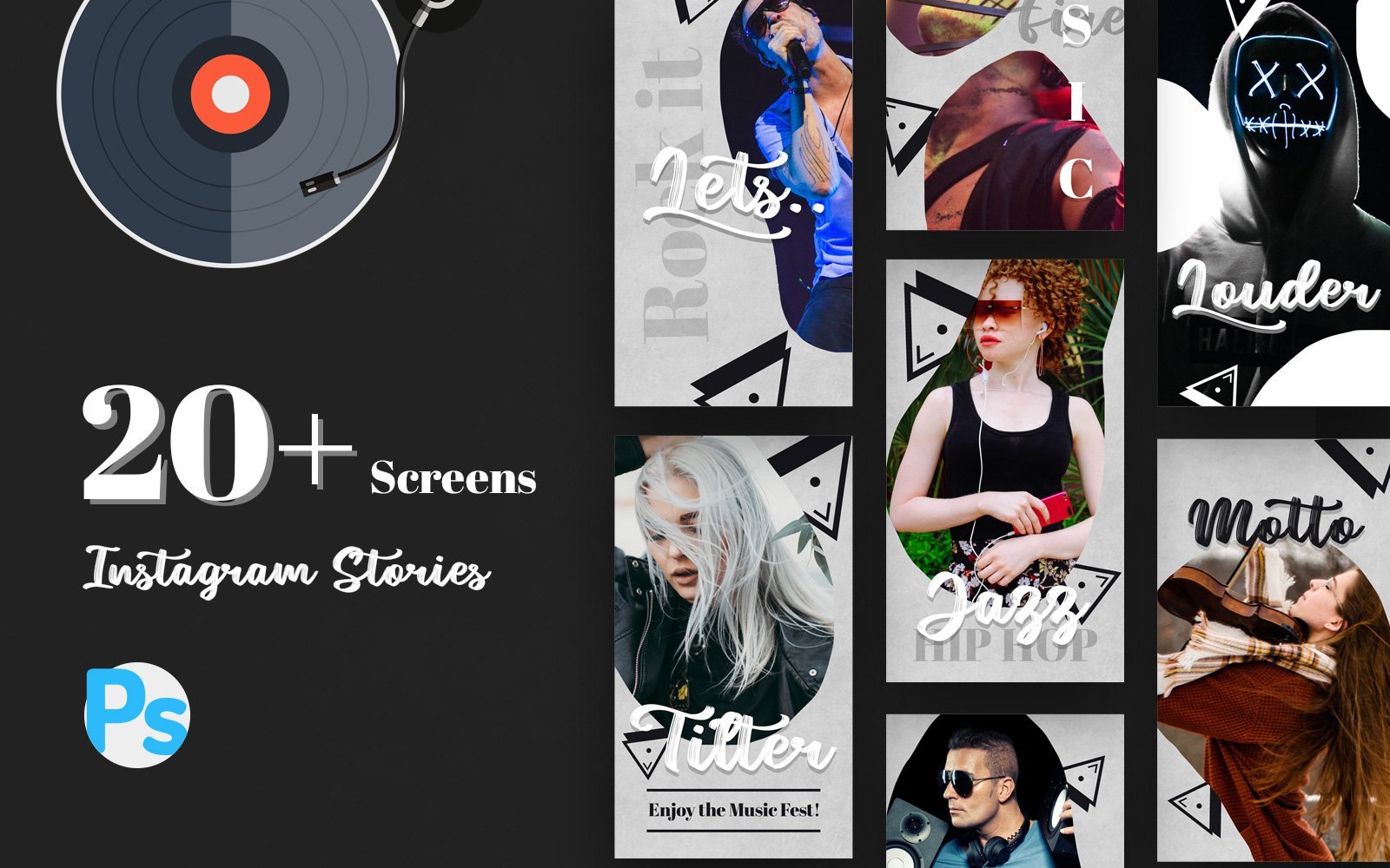 Kit Graphique #145194 Music Instagram Divers Modles Web - Logo template Preview