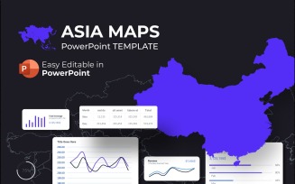 Asia Maps Presentation PowerPoint template
