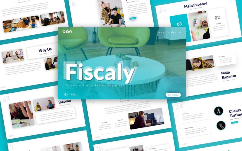 Fiscaly Finance Presentation PowerPoint template PowerPoint Template