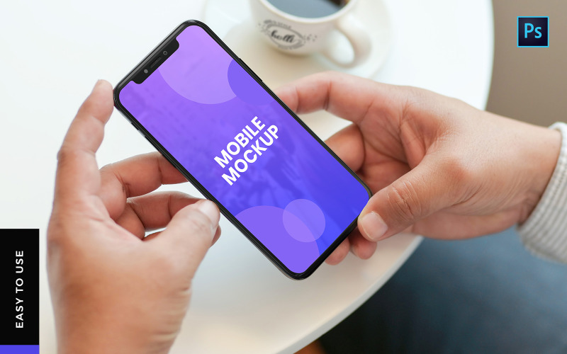 Mobile with Hand product mockup Product Mockup
