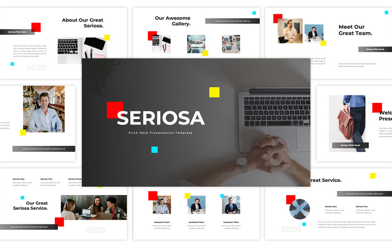 Seriosa - Pitch Deck PowerPoint template PowerPoint Template