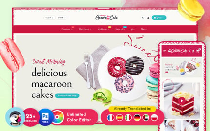 Kit Graphique #145312 Macaroon Bakery Web Design - Logo template Preview