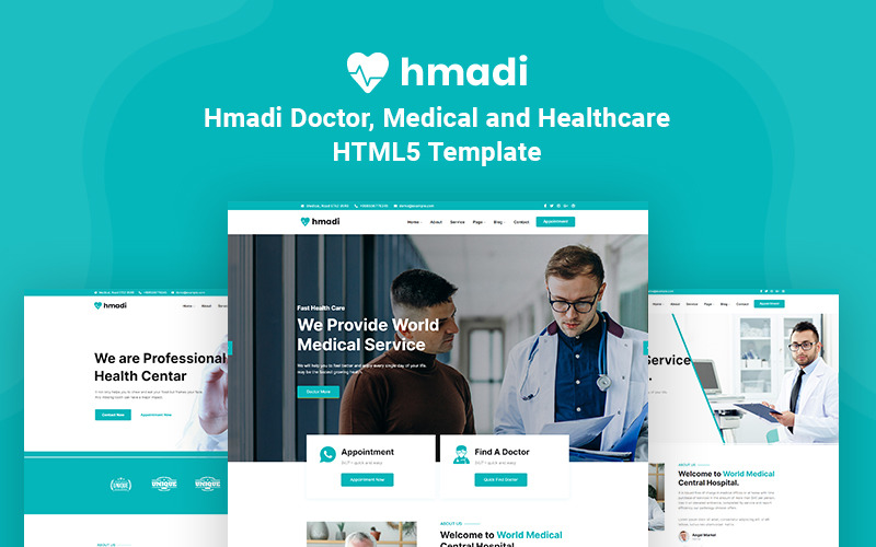 Hmadi - Doctor, Medical and Healthcare Website Teamplate Website Template