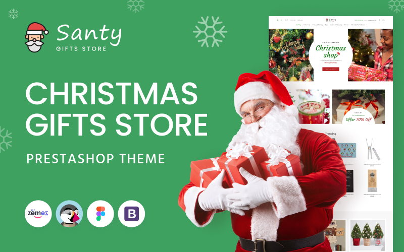 Modello PrestaShop Responsive #145325 "Santy - Christmas Gifts Store"