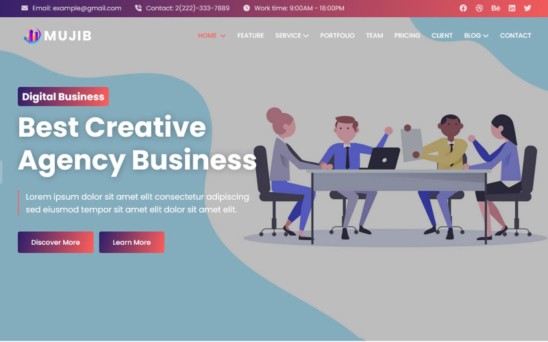 Mujib - Busniess & Consulting Agency Langing Page Template Landing Page Template