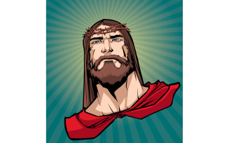 Jesus Superhero Portrait 2 - Illustration