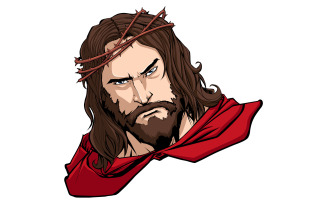 Jesus Superhero Portrait - Illustration