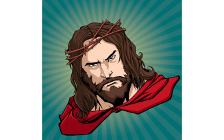 Jesus Superhero Portrait - Illustration