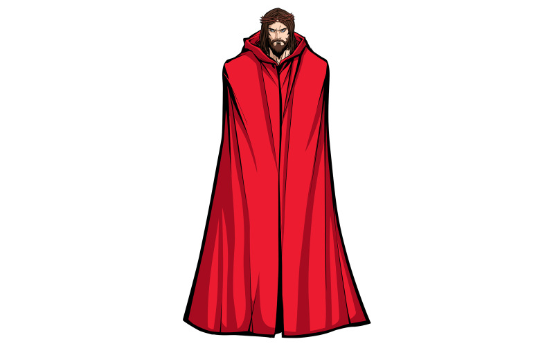 Jesus Superhero Standing Tall - Illustration