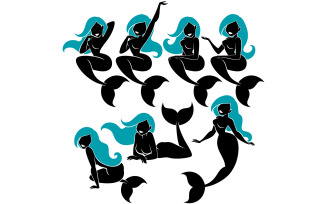 Mermaid Silhouette Set - Illustration